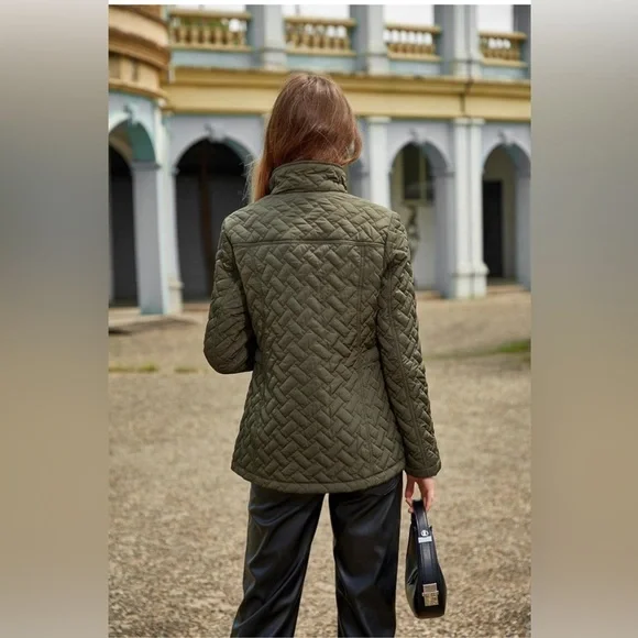 S P Y M Womens Diamond Quilted Jacket Lightweight Padding Coat w/Pockets NWT S3X - Picture 2 of 6